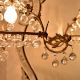 Vintage Italian Style Brass Enameled Chandelier with Octagonal Crystal Drops